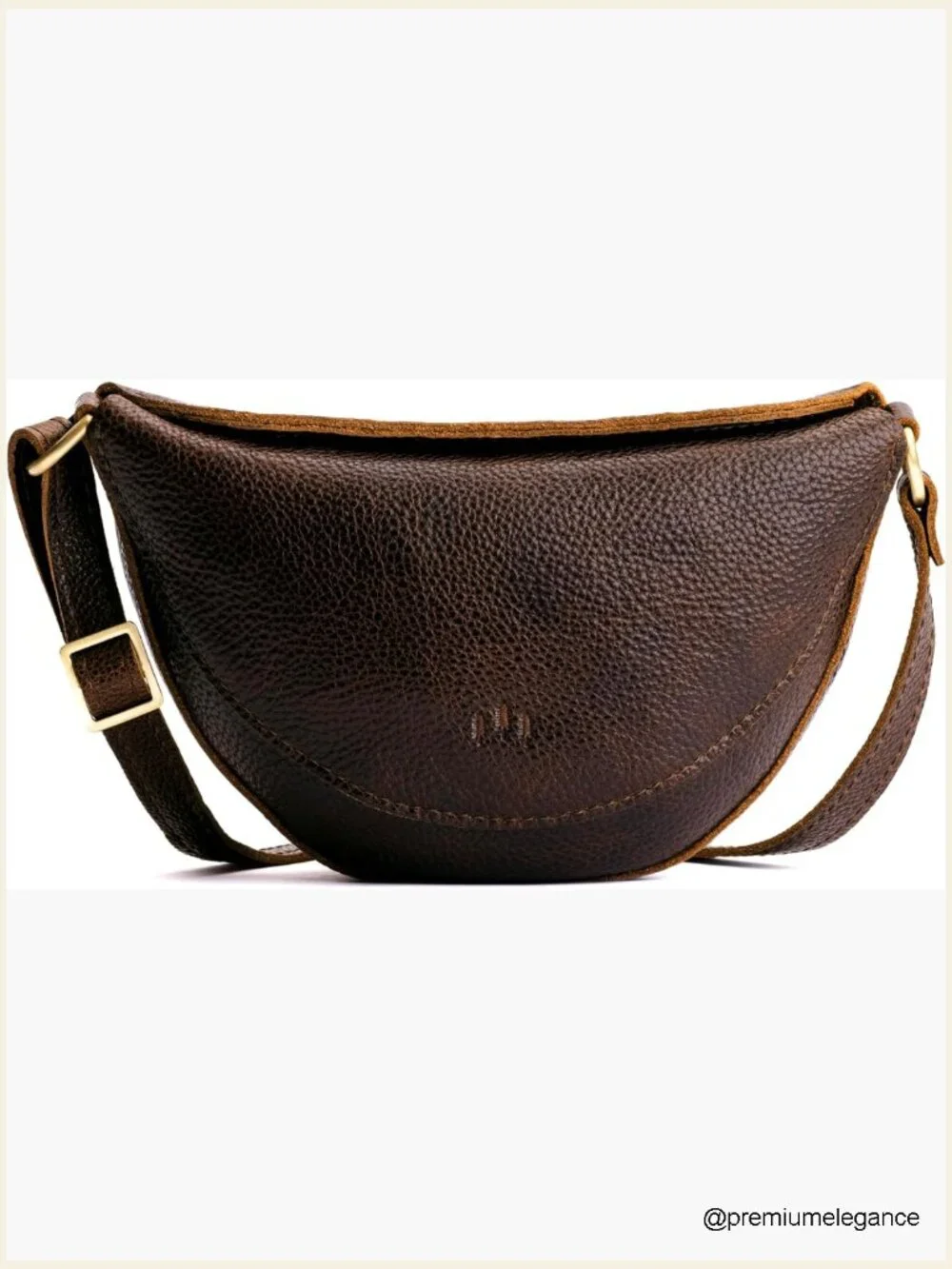 Full-Grain Leather Sling Bag with Adjustable Strap